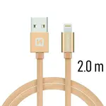 Datový kabel Swissten Textile USB Lightning 2 M, gold