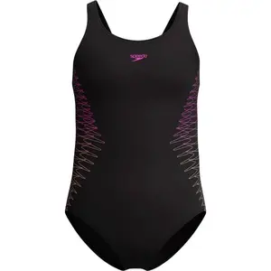 Speedo PLCMT MUSCLEBACK Jednodílné dívčí plavky, černá, velikost 11-12Y