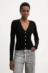 Kardigan s příměsí vlny Pinko černá barva, 105506 A18M