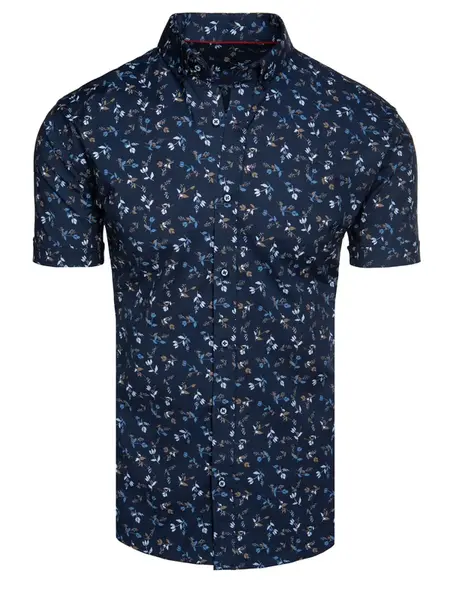 Koszula męska z krótkim rękawem granatowa Dstreet