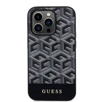 Zadní kryt Guess PU G Cube MagSafe pro Apple iPhone 14 Pro, černá