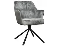 Otočná jídelní židle Axel, středně šedá sametová látka/tkanina