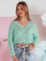 Swter damskie one size oversize prążkowany SWEETDREAM miętowy Dstreet