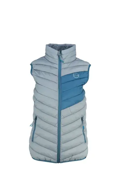 Dámská lehce zateplená vesta gts 503232 světle šedá/modrá m