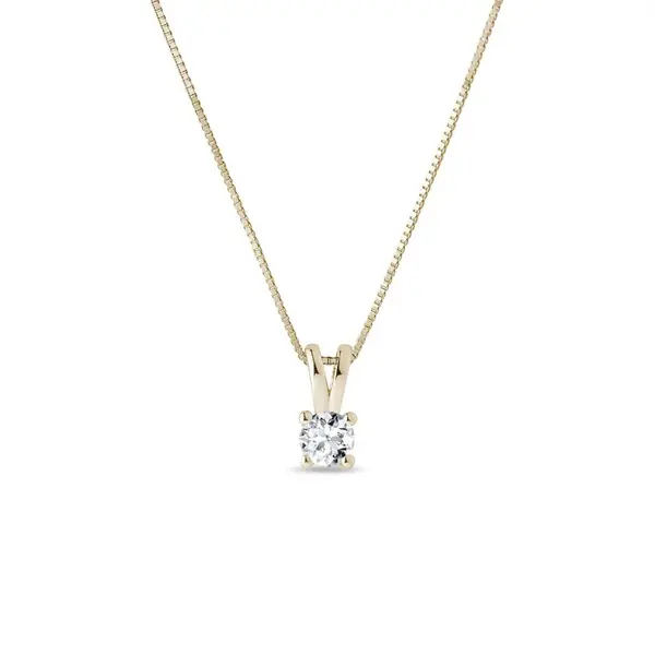 Náhrdelník s briliantovým přívěskem ve žlutém zlatě KLENOTA