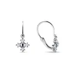 Detské náušnice vločky s diamantmi v bielom zlate KLENOTA