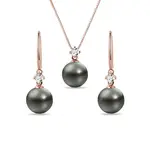 Set z ružového zlata s tahitskou perlou a diamantmi KLENOTA