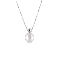 Náhrdelník z bieleho zlata s perlou KLENOTA