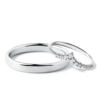 Diamantová svadobná súprava chevron a lesk z bieleho zlata KLENOTA