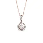 Náhrdelník s brilianty v růžovém 14k zlatě KLENOTA