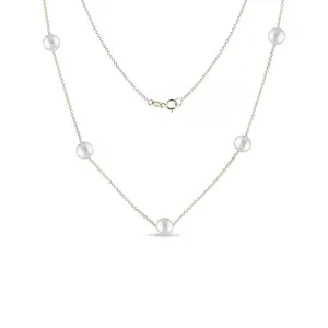 Zlatý náhrdelník s říčními perlami KLENOTA