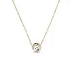 Náhrdelník bezel ve žlutém zlatě s diamantem KLENOTA
