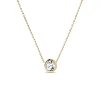Náhrdelník bezel ve žlutém zlatě s diamantem KLENOTA