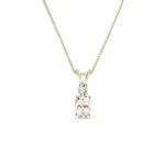 Zlatý náhrdelník s oválným morganitem a briliantem KLENOTA