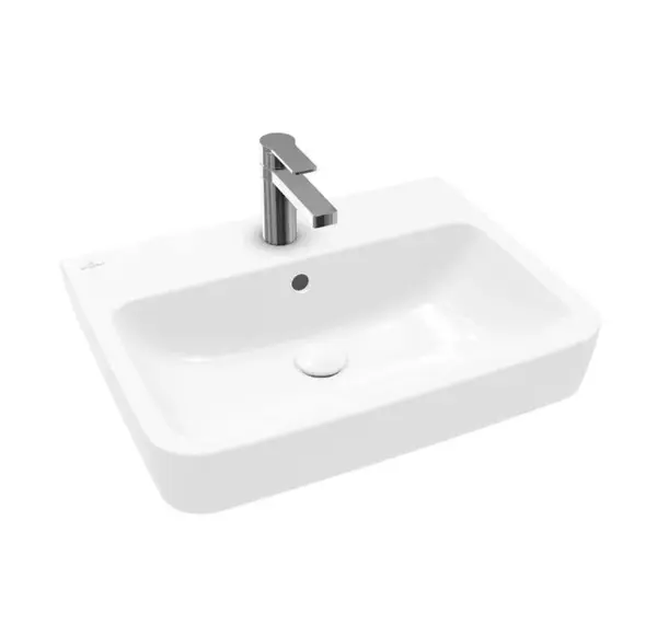 Villeroy & Boch O.novo - Umyvadlo na desku, 60x46 cm, s přepadem, otvor pro baterii, alpská bílá 4A416G01
