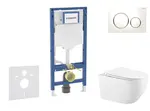 Geberit Duofix - Set předstěnové instalace, klozetu Gaia sedátka softclose, tlačítko Sigma20, bílá/pozlacená SANI11CA3140B