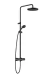 Kludi Logo - Sprchový set s termostatom na stenu, 3 prúdy, matná čierna 6808239-00