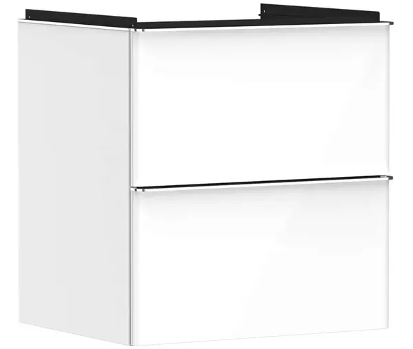 Hansgrohe Xelu Q - Umývadlová skrinka, 63x58x50 cm, 2 zásuvky, lesklá biela/chróm 54023000