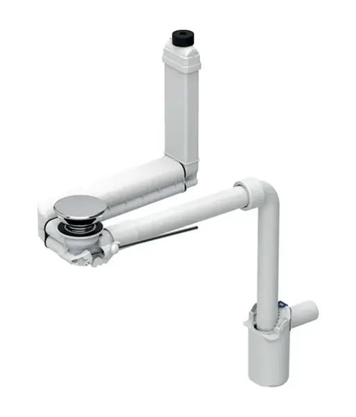 Geberit Příslušenství - Úsporný umyvadlový sifon Clou, pro ovládání táhlem, chrom 152.049.21.1