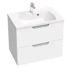 Ravak Classic II - Umyvadlová skříňka 69x45x58 cm, 2 zásuvky, lesklá bílá/šedá X000001479