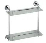 Sapho X-Round - Dvojitá polička, dĺžka 40 cm, sklo/chróm XR602