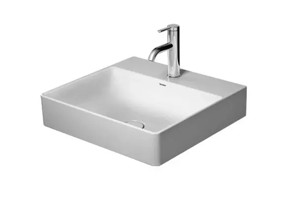 Duravit DuraSquare - Umývadlo, 50x47 cm, bez prepadu, s otvorom na batériu, DuraCeram, biela 2353500041