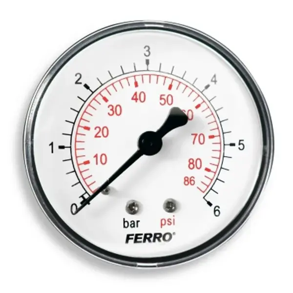 Novaservis Inštalatérsky program - Manometer 63 mm 1/4", axiálny 0-6 bar M6306A
