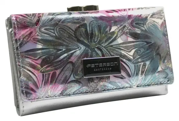 Dámská kožená peněženka růžovo/stříbrná - Peterson Digby