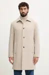 Kabát s příměsí vlny United Colors of Benetton béžová barva, 2C4VUN06U