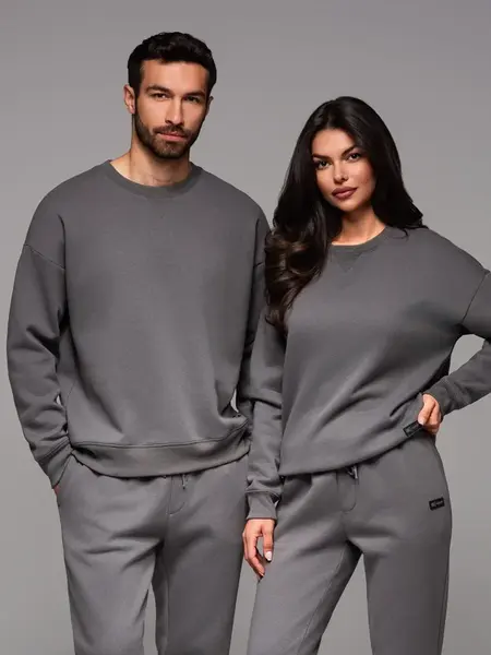 Ombre Unisex classic sweatshirt with round neckline - grey