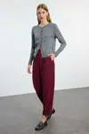 Trendyol Claret Red Balloon Pattern Woven Trousers