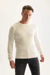 DEFACTO Standard Fit Crew Neck Textured Knitwear Sweater