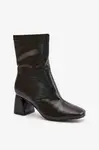 Smooth women's ankle boots with heels made of eco-leather black Izariel