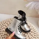 FR1 Zateplené Detské Lakované Čižmy Na Zips Strieborné Novita