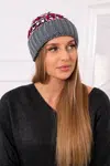 Women's cap Iris K348 dark gray+red