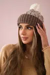Women's cap Samara K346 cappuccino+ecru
