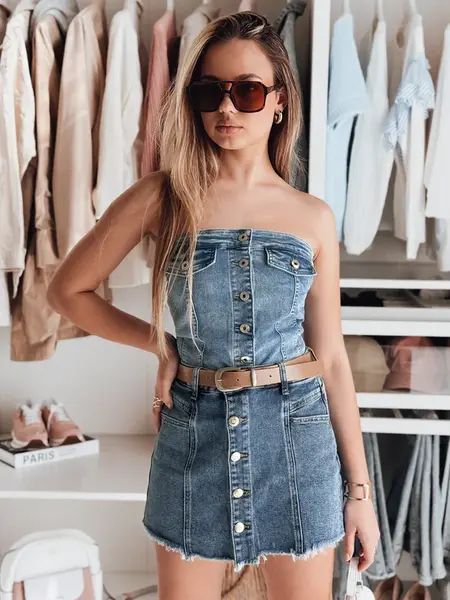 Dámsky gorsetový rifľový top GORSETORA