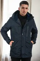 95968 Dewberry Hooded Coat Parka with Fleece Inside-NAVY