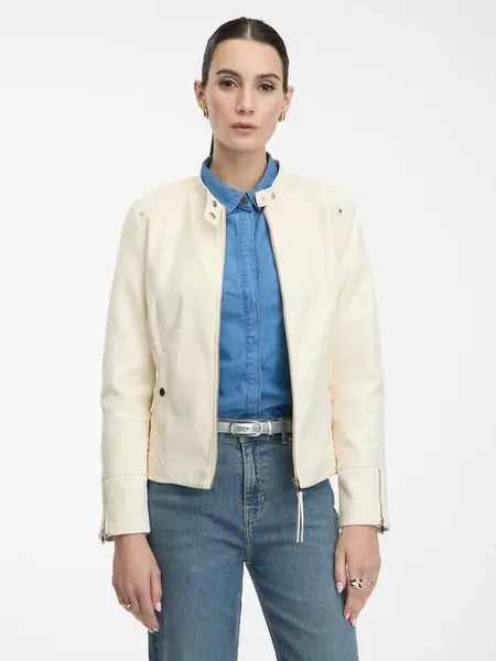 Cream women's jacket with stand-up collar ORSAY - Women's
