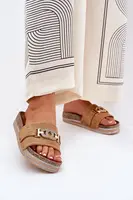 Boto Dámske Papuče So Zlatým Detalom Na Platforme S Leskom Camel Eanes
