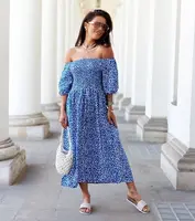 UR/CEO Blue floral midi dress Zetticci