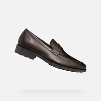 Dark brown men's loafers Geox Walk Pleasure F - Men's
