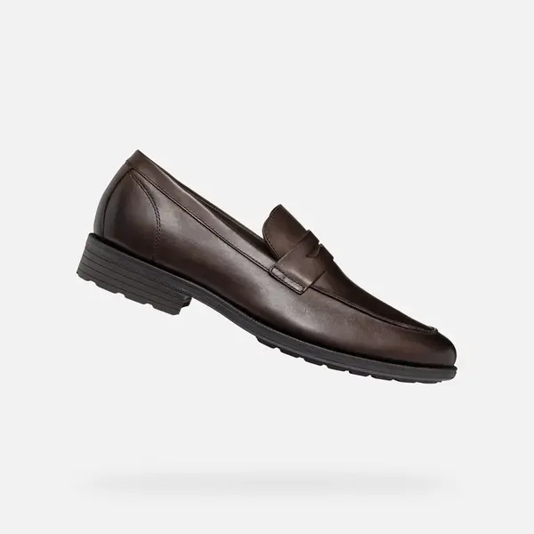 Dark brown men's loafers Geox Walk Pleasure F - Men's