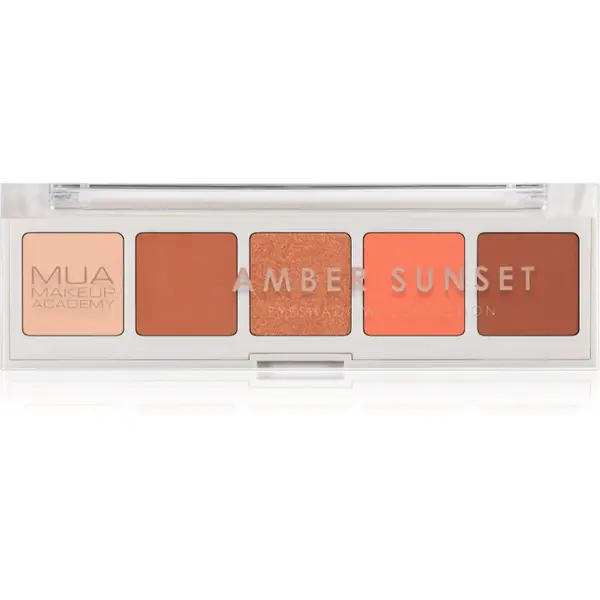 MUA Makeup Academy Eyeshadow Collection 5 Shade Palette paletka očních stínů odstín Amber Sunset 3.8 g