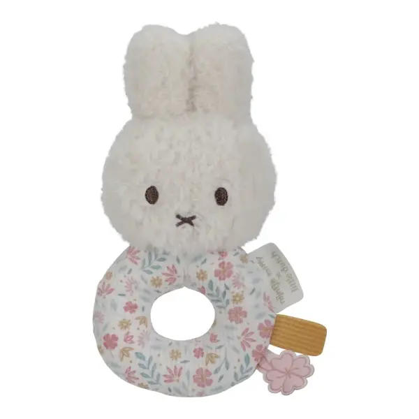 Little Dutch Miffy Fluffy Lucky Blossom Rattle Toy hrkálka 0 m+ Pink 1 ks