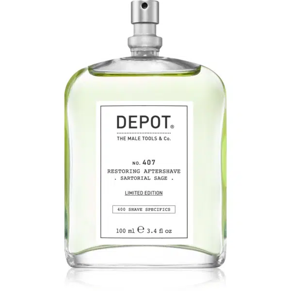 DEPOT 400 SHAVE SPECIFICS NO. 407 RESTORING AFTERSHAVE osviežujúca voda po holení Sartorial Sage 100 ml