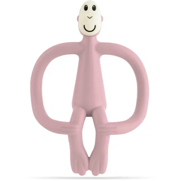 Matchstick Monkey Teething Toy and Gel Applicator hryzadielko s kefkou 2 v 1 Dusty Pink 1 ks