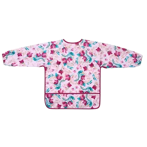 BABYONO Podbradník s dlhým rukávom Floral, 35 x 52cm, 2-4 r