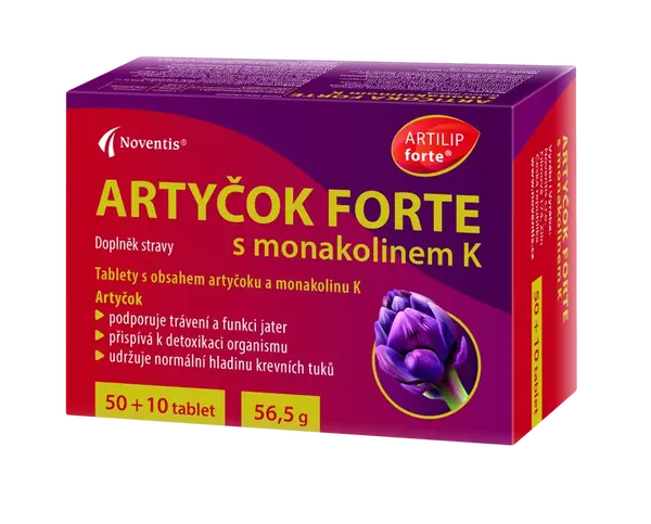 NOVENTIS Artičok Forte s monakolinom K 60 tabliet