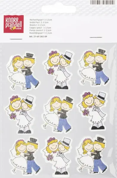 Dřevěné ozdoby 3-3,5cm - 9ks, ženich,nevěsta